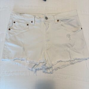 Levi’s 501 White Denim Shorts